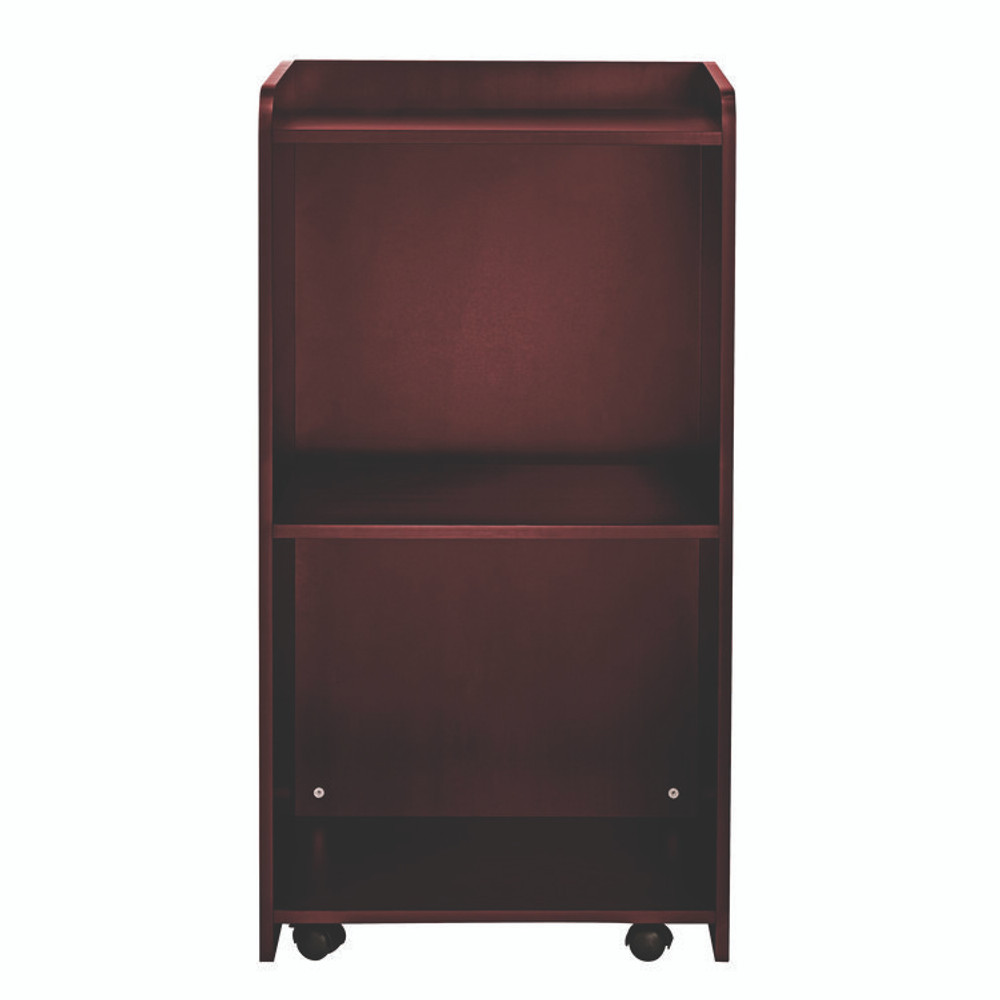 ADIROFFICE I66107MA Wood Mobile Presentation Lectern Speaker Stand with Shelves, 22.44 x 16.53 x 45.98, Mahogany