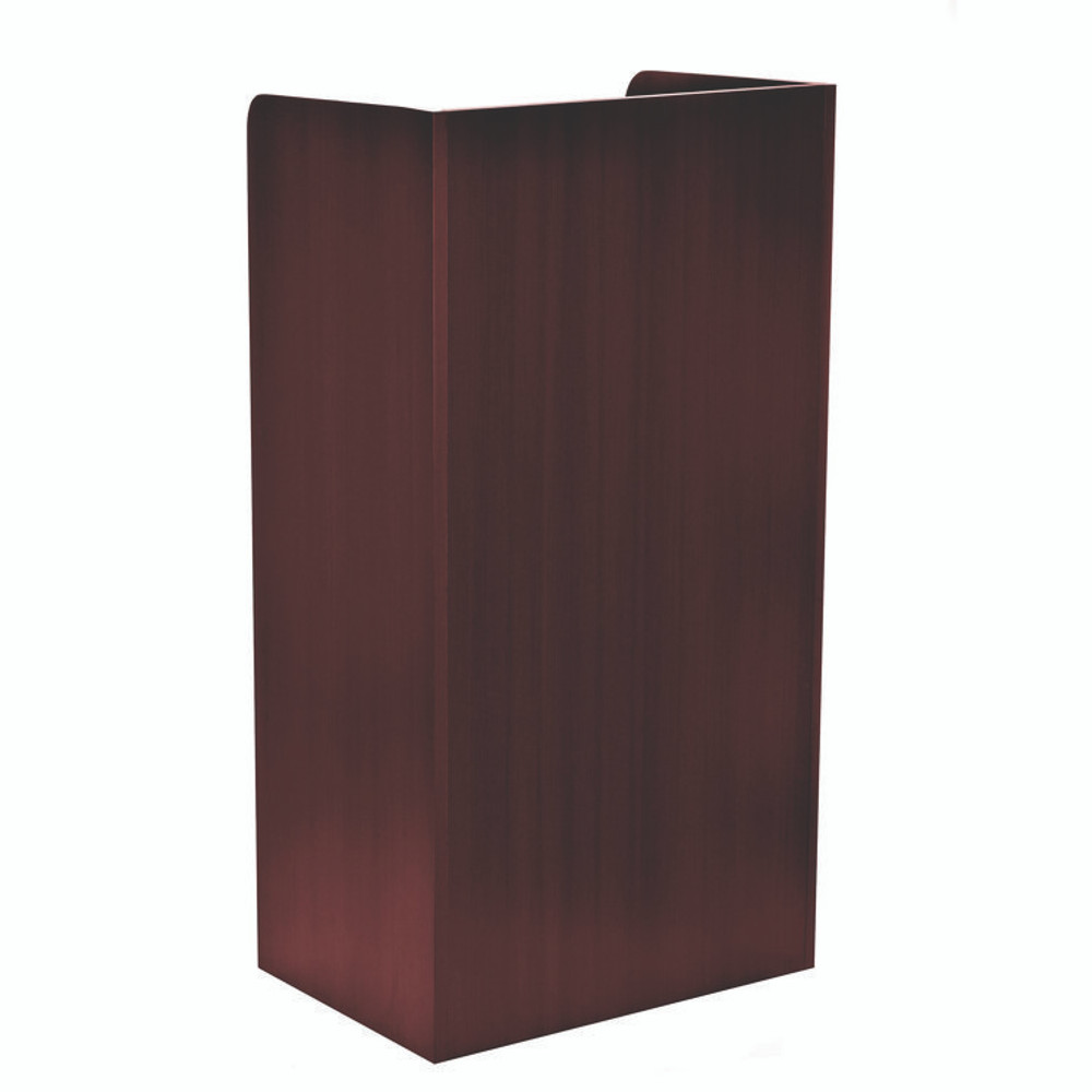 ADIROFFICE I66107MA Wood Mobile Presentation Lectern Speaker Stand with Shelves, 22.44 x 16.53 x 45.98, Mahogany