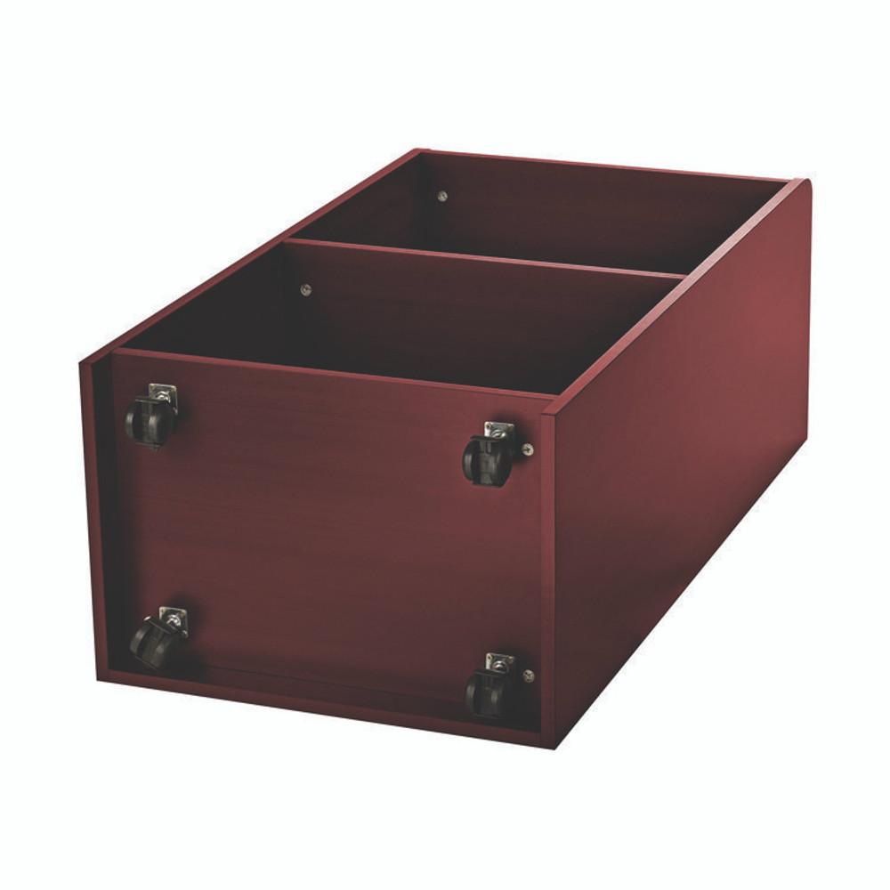 ADIROFFICE I66107MA Wood Mobile Presentation Lectern Speaker Stand with Shelves, 22.44 x 16.53 x 45.98, Mahogany