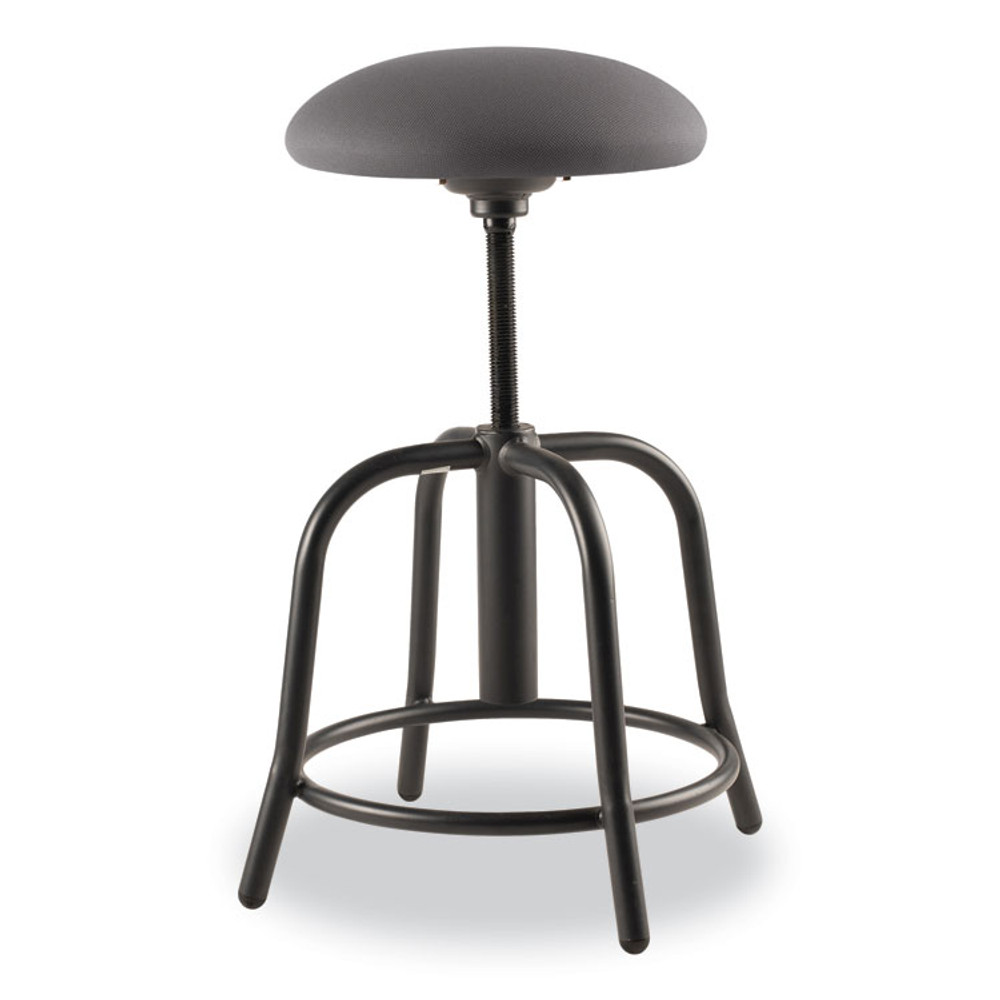 NATIONAL PUBLIC SEATING NPS® 6820S10 6800 Series Height Adjustable Fabric Seat Stool, Supports Up to 300 lb, 18" to 25" Seat Height, Charcoal Seat/Black Base