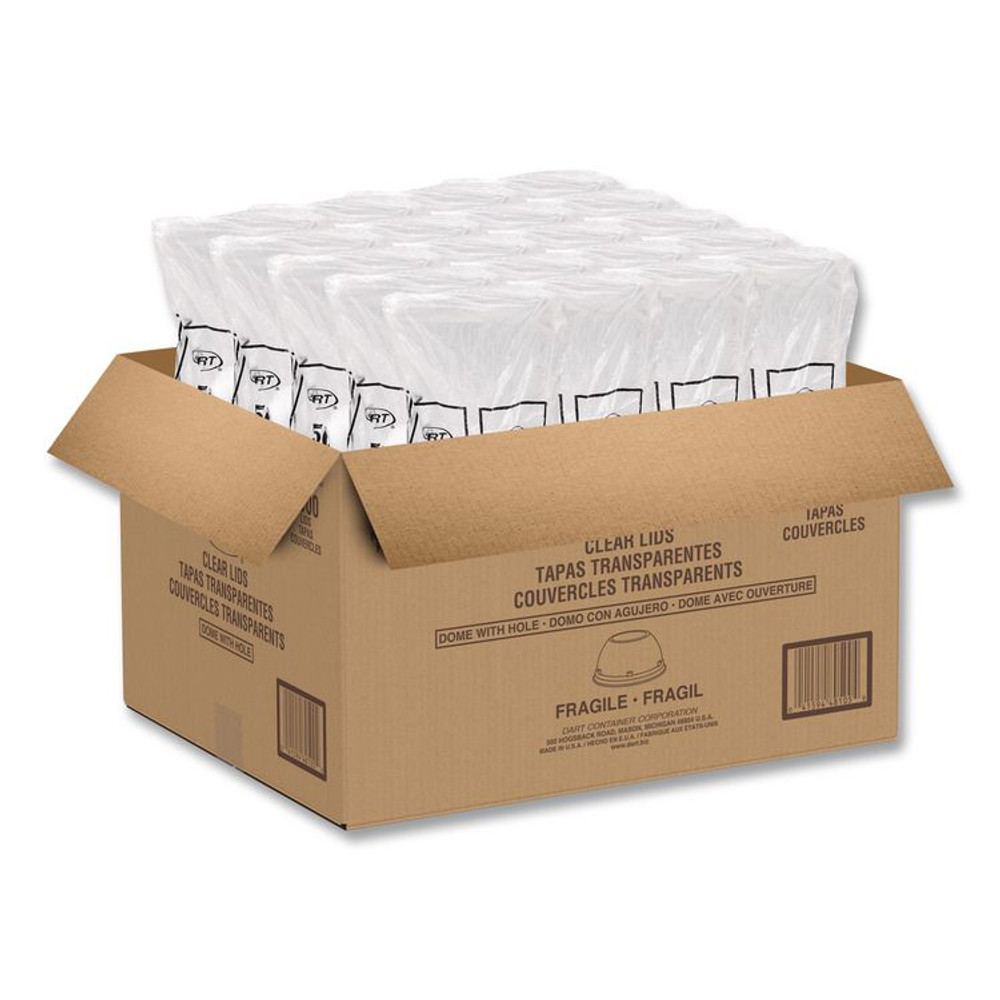 DART 16LCDHX Dome-Top Sundae/Cold Cup Lids, Fits 12 oz to 24 oz Cold Cups, Plastic, Clear, 1,000/Carton