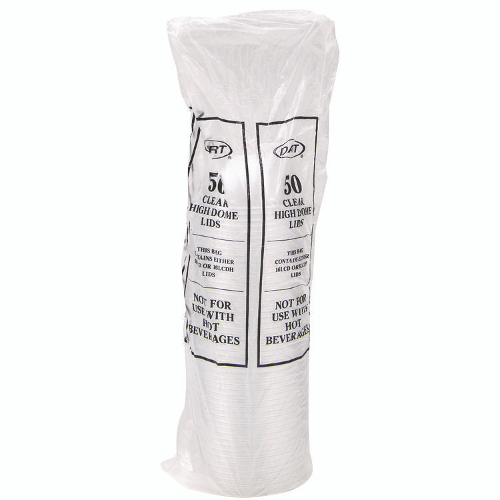 DART 16LCDHX Dome-Top Sundae/Cold Cup Lids, Fits 12 oz to 24 oz Cold Cups, Plastic, Clear, 1,000/Carton