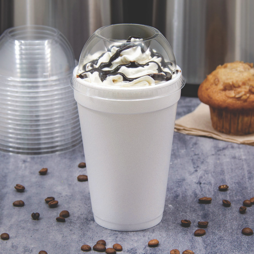 DART 16LCDHX Dome-Top Sundae/Cold Cup Lids, Fits 12 oz to 24 oz Cold Cups, Plastic, Clear, 1,000/Carton