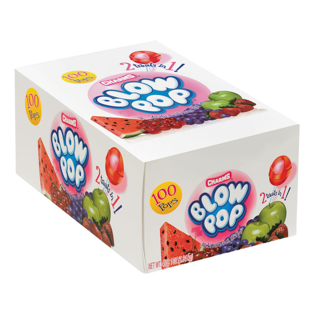 TOOTSIE ROLL INDUSTRIES Charms® 1034885 Blow Pops, 0.8 oz, Assorted Fruity Flavors, 100/Box