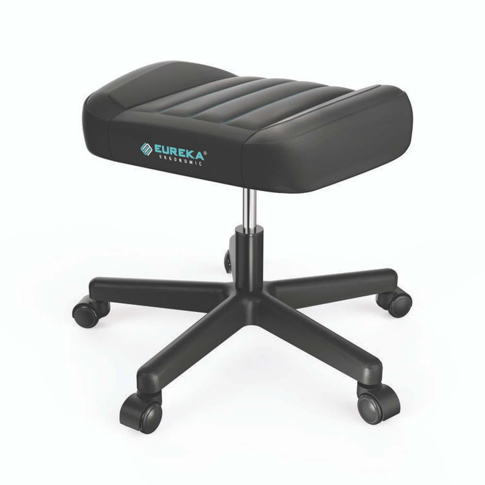 EUREKA ERGONOMIC AR21B Footstool with Wheels, 19.25 x 17.38 x 14.63 to 17.75, Black