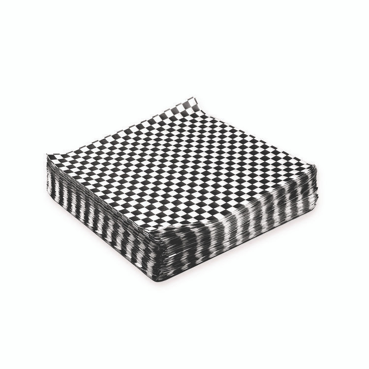 PATERSON PAPER WG01006 Grease-Resistant Food Wrap, 12 x 12, Black Check, 5,000/Carton