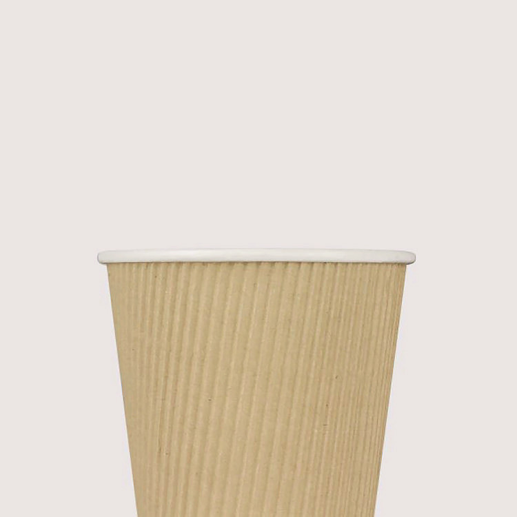 KARAT BY LOLLICUP CKRC510 Ripple Hot Cups, 10 oz, Paper, Kraft/White, 500/Carton