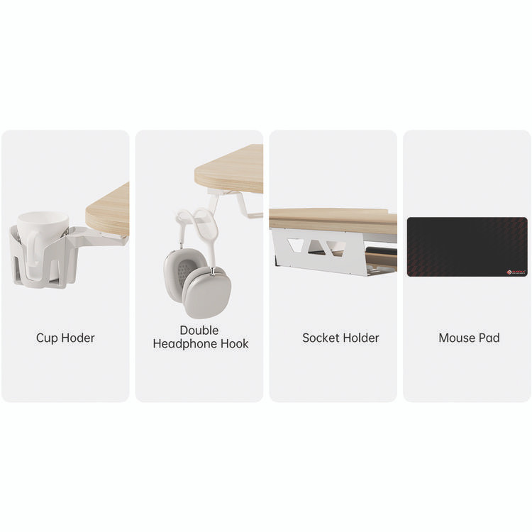 EUREKA ERGONOMIC L60LMW L-Shaped Standing Desk with Keyboard Tray, Left Desk, 61.25" x 43.25" x 34.38" to 52.88", Maple White/White