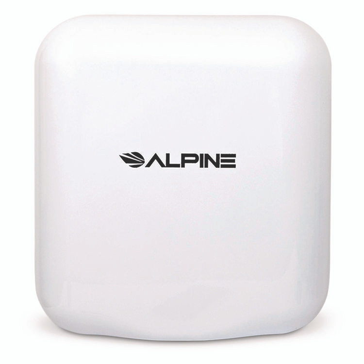 ALPINE INDUSTRIES ALP40010WHI Hemlock Commercial Automatic 120V Hand Dryer, 6.68 x 11.41 x 12.31, Stainless Steel, White