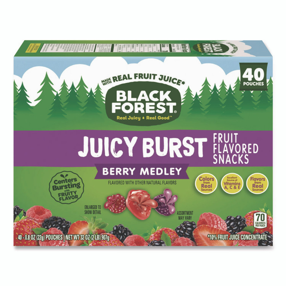 FERRARA CANDY CO Black Forest® FER02067 Juicy Burst Fruit Flavored Snack, Berry Medley, 32 oz, 40/Box