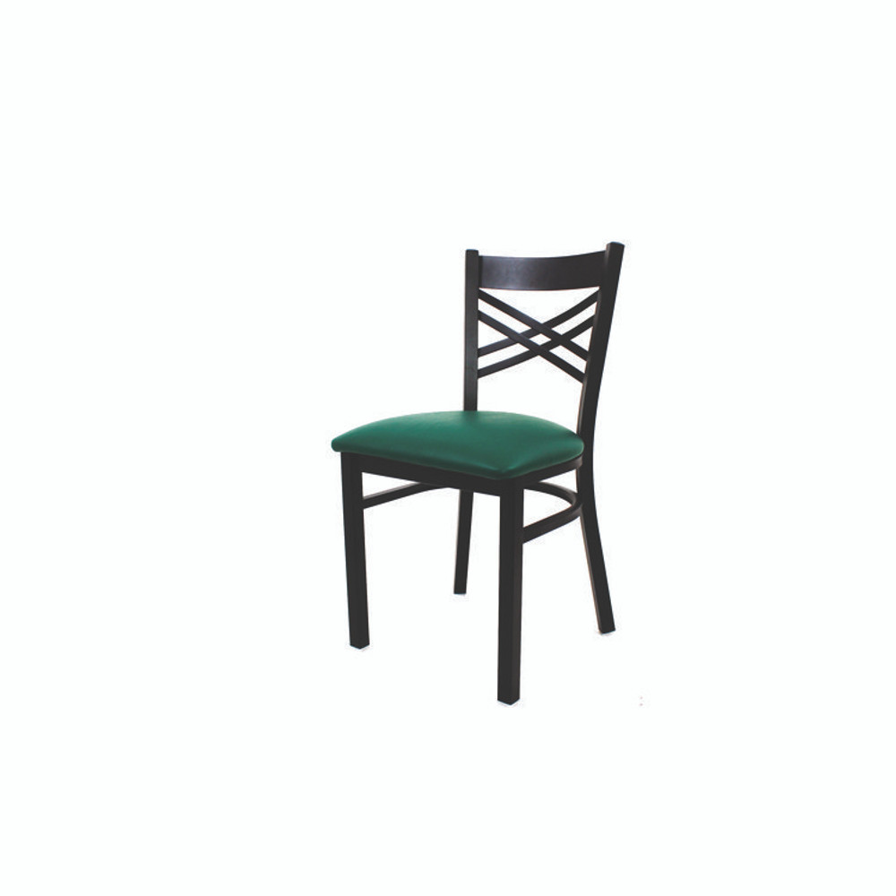 JMC FURNITURE XCHBVSGRN X Series Chair, Supports Up to 300 lb, 18" Seat Height, Green Seat, Black Back, Black Base
