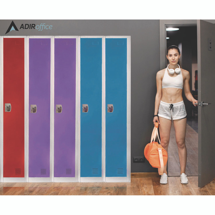 ADIROFFICE I629201BLU Steel Storage Locker, 1 Compartment, 12 x 12 x 72, Blue