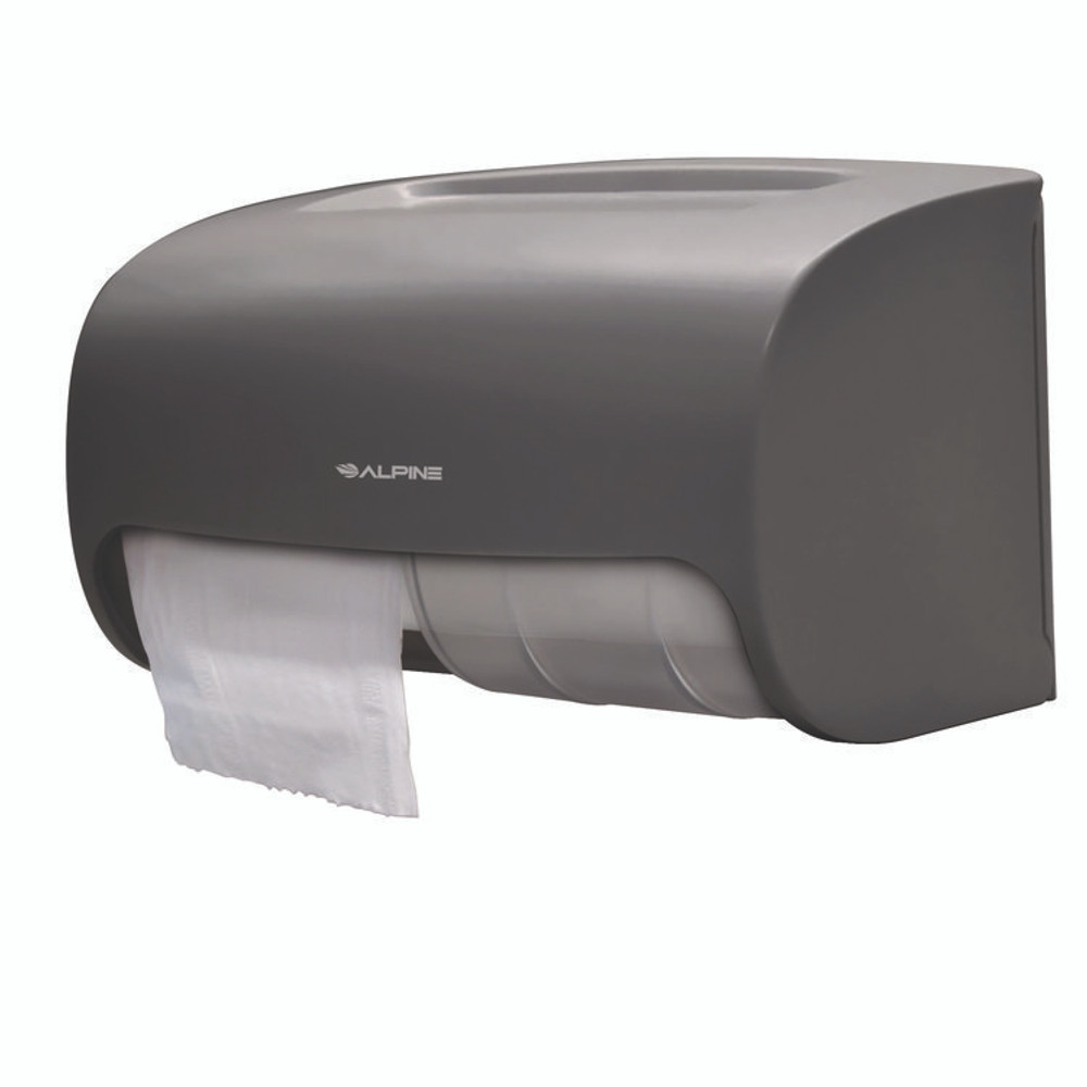 ALPINE INDUSTRIES ALP452GRY Side-by-Side Double Roll Toilet Tissue Dispenser, 6.3 x 6.3 x 10.3, Gray
