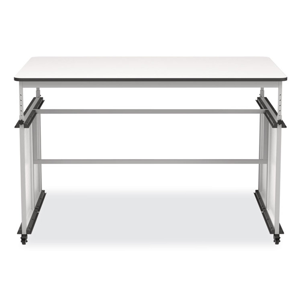 LUXOR WORKSPACES, LLC DTTB001 MBS Classroom Science Lab Makerspace Table, Rectangular, 60.25 x 39.25 x 38, White Top, Gray Base/Legs