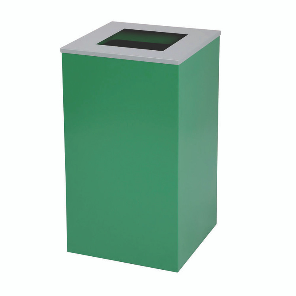 ALPINE INDUSTRIES 4450BLKKIT8 29 Gallon Trash/Recycling Cans, Steel, Green Recycling Can with Square Lid, Black Trash Can with Square Lid
