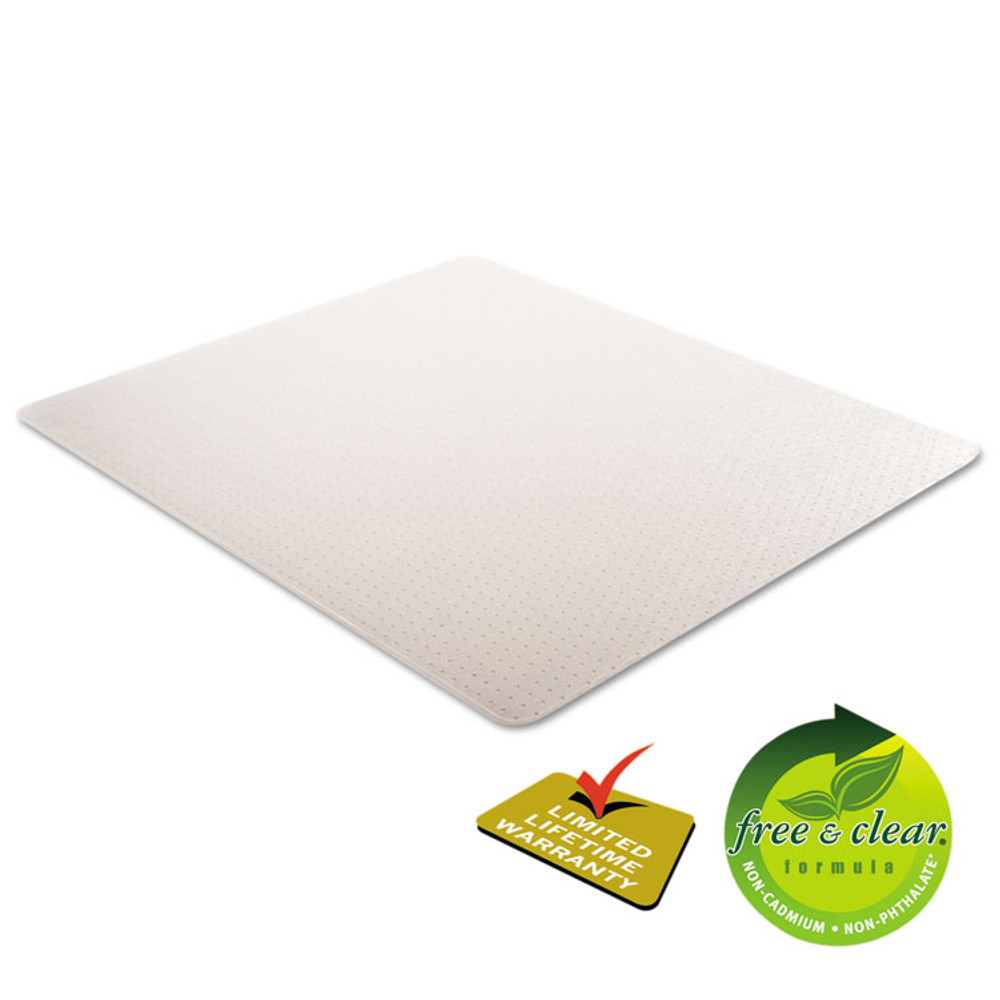 DEFLECTO CORPORATION CM13443F DuraMat Moderate Use Chair Mat for Low Pile Carpeted Floors, Rectangular, Beveled Edges, 46" x 60", Clear, Ships Flat