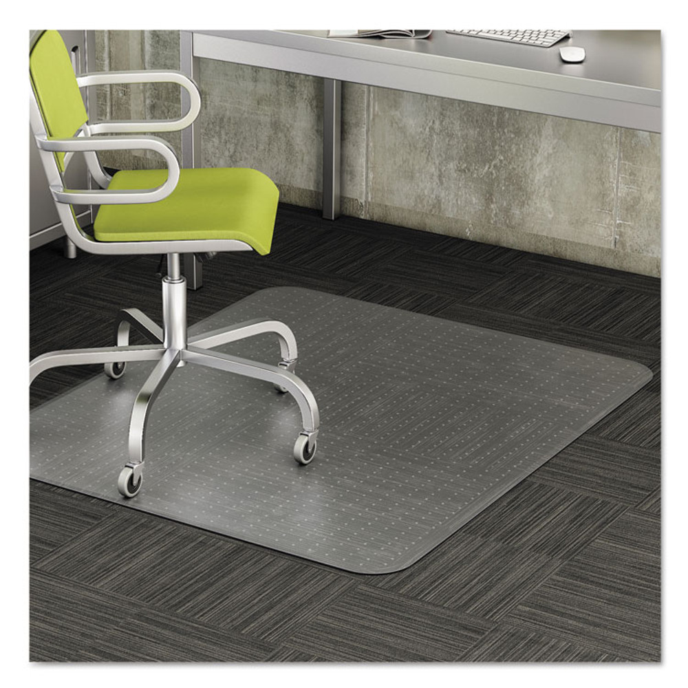 DEFLECTO CORPORATION CM13443F DuraMat Moderate Use Chair Mat for Low Pile Carpeted Floors, Rectangular, Beveled Edges, 46" x 60", Clear, Ships Flat