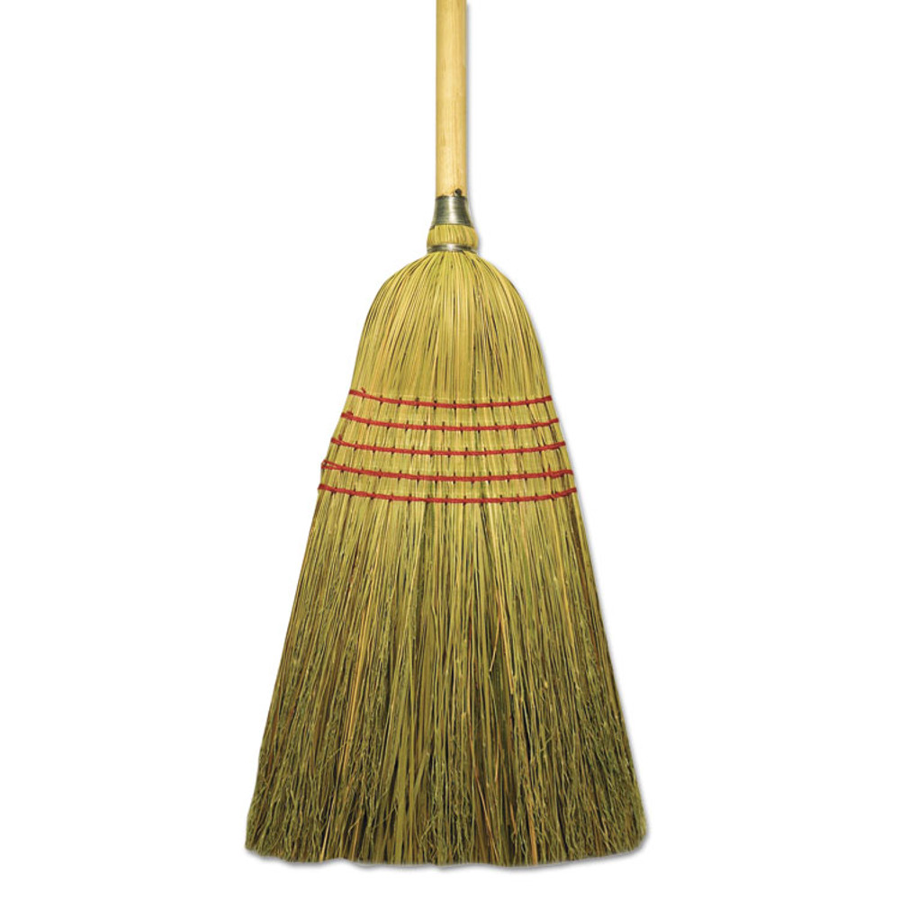 BOARDWALK BR10004 Corn/Fiber Brooms, Corn/Yucca Bristles, 53.5" Overall Length, Natural, 6/Carton