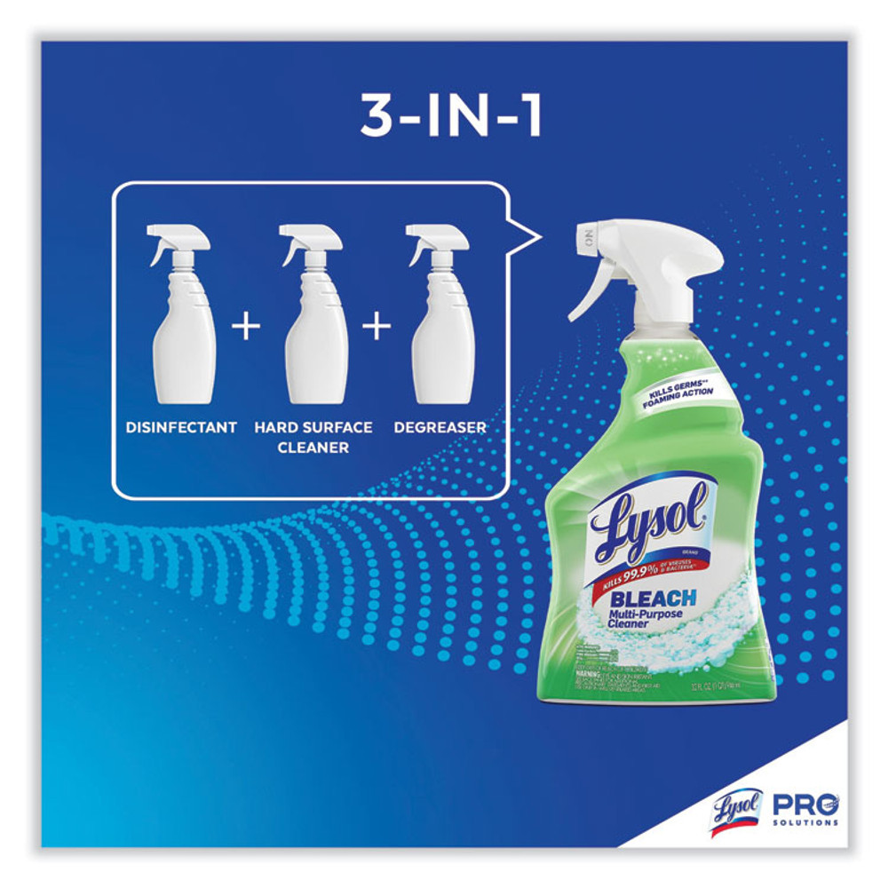 RECKITT BENCKISER LYSOL® Brand 78914CT Multi-Purpose Cleaner with Bleach, 32 oz Spray Bottle, 12/Carton