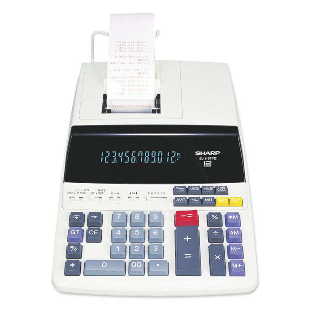 SHARP TONER EL1197PIII EL1197PIII Two-Color Printing Desktop Calculator, Black/Red Print, 4.5 Lines/Sec