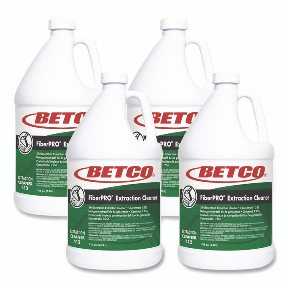 BETCO CORPORATION 4120400 FiberPRO Extraction Cleaner, Pleasant Scent, 1 gal Bottle, 4/Carton