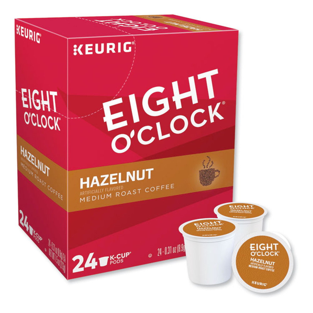 KEURIG DR PEPPER Eight O'Clock 6406 Hazelnut Coffee K-Cups, 24/Box