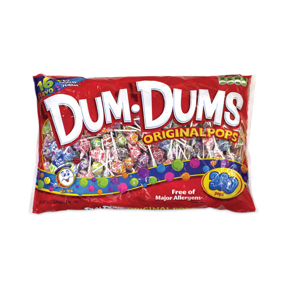 SPANGLER CANDY COMPANY 22000055 Dum-Dum-Pops, 14 Assorted Flavors, 360 Pieces/Carton