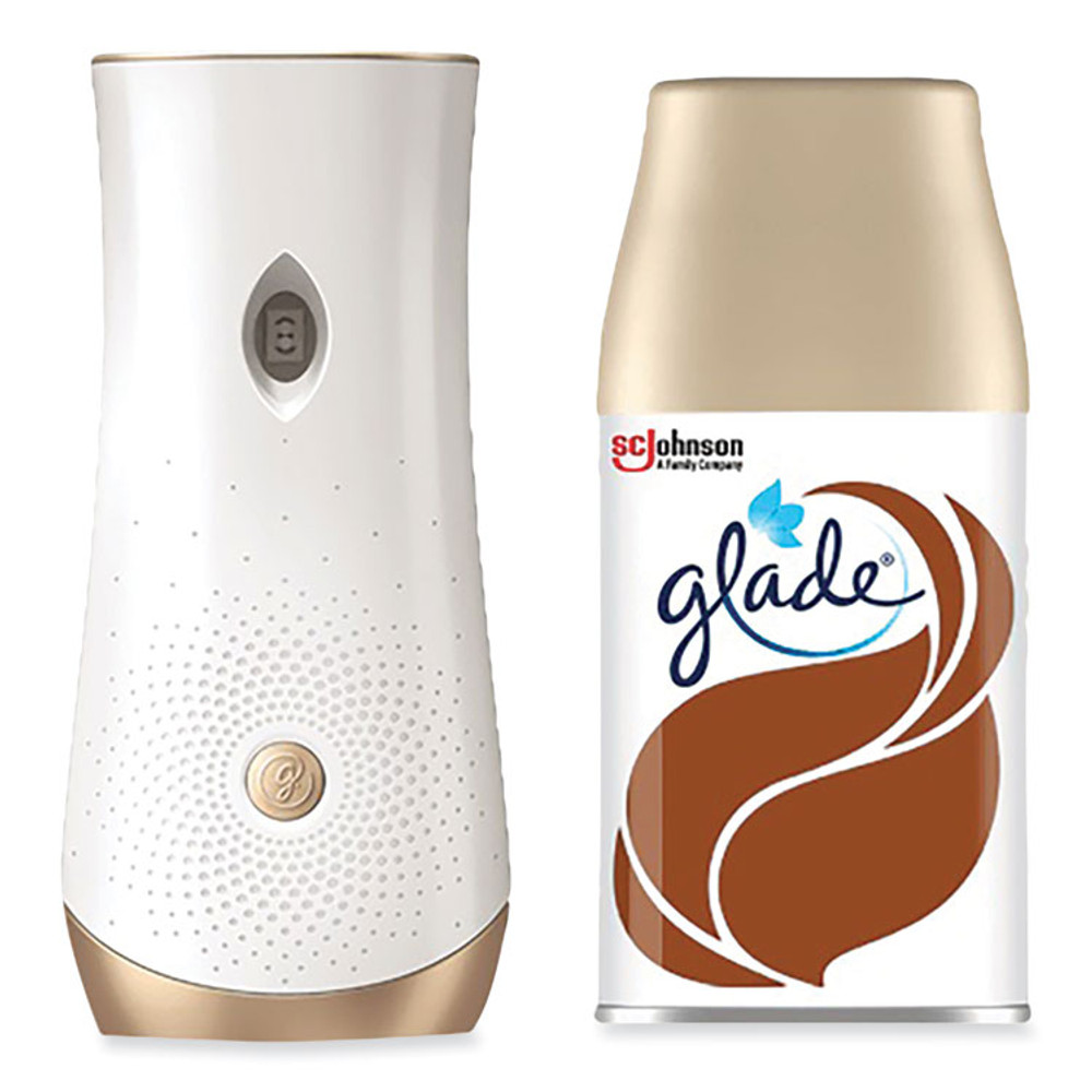 SC JOHNSON Glade® 343258 Automatic Spray Starter Kit, Spray Unit and Refill, White/Gold, Cashmere Woods