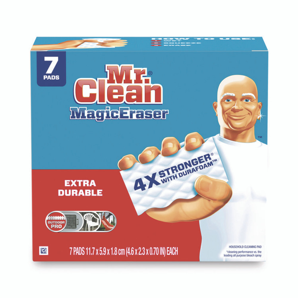 PROCTER & GAMBLE Mr. Clean® 69522 Magic Eraser Extra Durable. 4.6 x 2.4, 0.7" Thick, White, 7/Pack