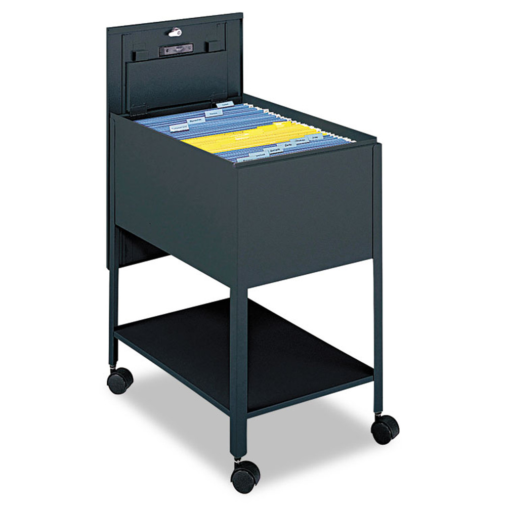 SAFCO PRODUCTS 5363BL Extra-Deep Locking Mobile Tub File, Legal Size, Metal, 1 Shelf, 1 Bin, 16.5" x 24.75" x 28.25", Black