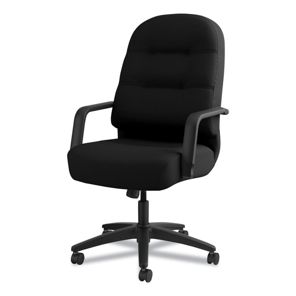 HON COMPANY 2091CU10T Pillow-Soft 2090 Series Executive High-Back Swivel/Tilt Chair, Supports Up to 300 lb, 17" to 21" Seat Height, Black