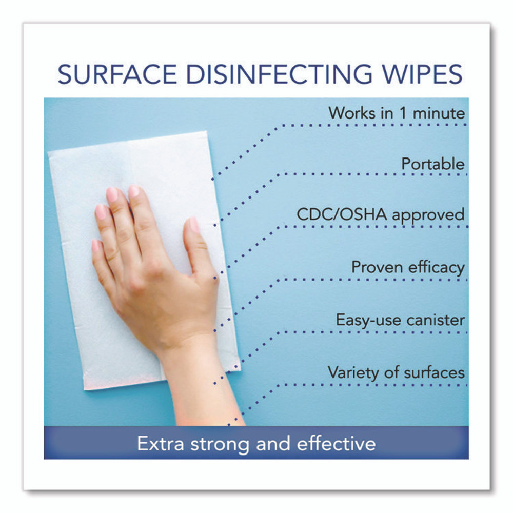 SANI PROFESSIONAL P25372 Sani-Cloth Prime Germicidal Disposable Wipes, Large, 1-Ply, 6 x 6.75, Unscented, White, 160/Canister, 12 Canisters/Carton