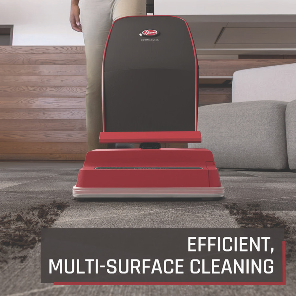 HOOVER COMPANY Commercial CH50300 Task Vac Soft Bag Lightweight Upright, 12" Cleaning Path, Black/Red