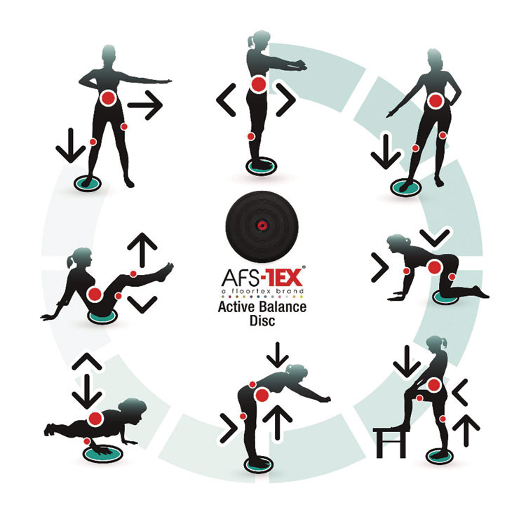 FLOORTEX FCBD1313RBK ATS-TEX Active Balance Disc, 3 x 13 dia, Midnight Black