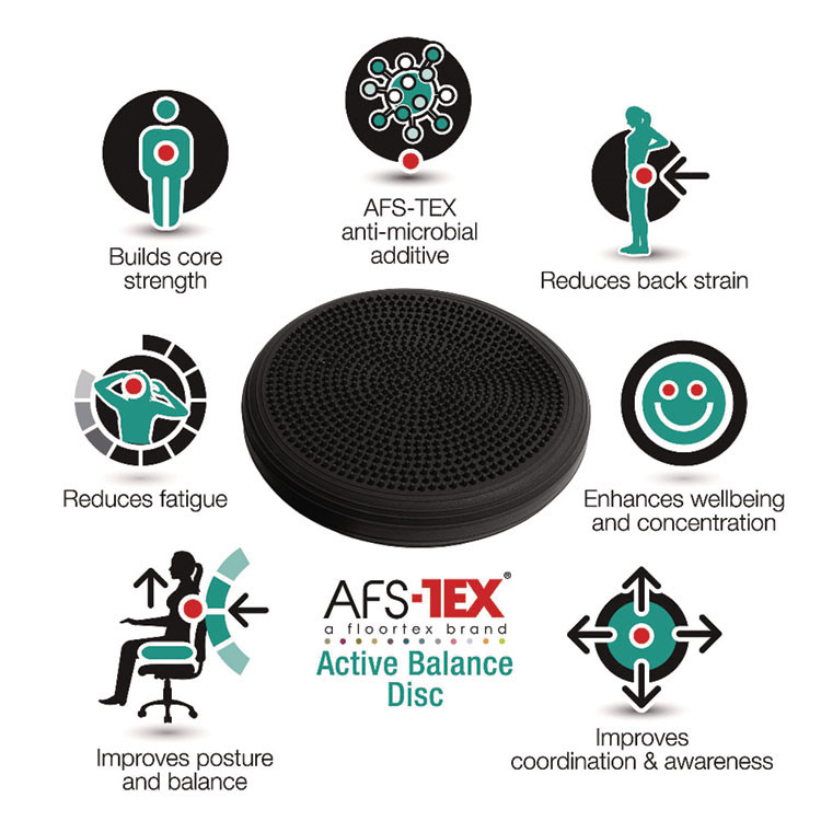FLOORTEX FCBD1313RBK ATS-TEX Active Balance Disc, 3 x 13 dia, Midnight Black