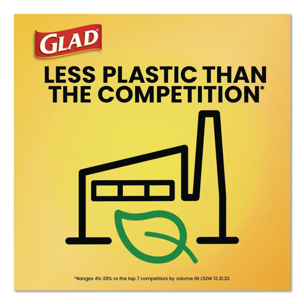 CLOROX SALES CO. Glad® 78966BX Guaranteed Strong Large Drawstring Trash Bags, Three-Ply, 30 gal, 1.05 mil, 30 x 33, Black, 28/Box