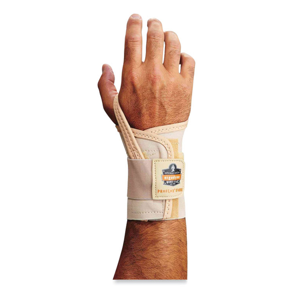 TENACIOUS HOLDINGS, INC. ergodyne® 70118 ProFlex 4000 Single Strap Wrist Support, X-Large, Fits Left Hand, Tan