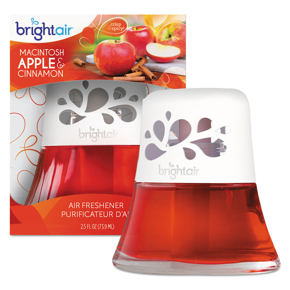 BRIGHT AIR 900022 Scented Oil Air Freshener, Macintosh Apple and Cinnamon, Red, 2.5 oz