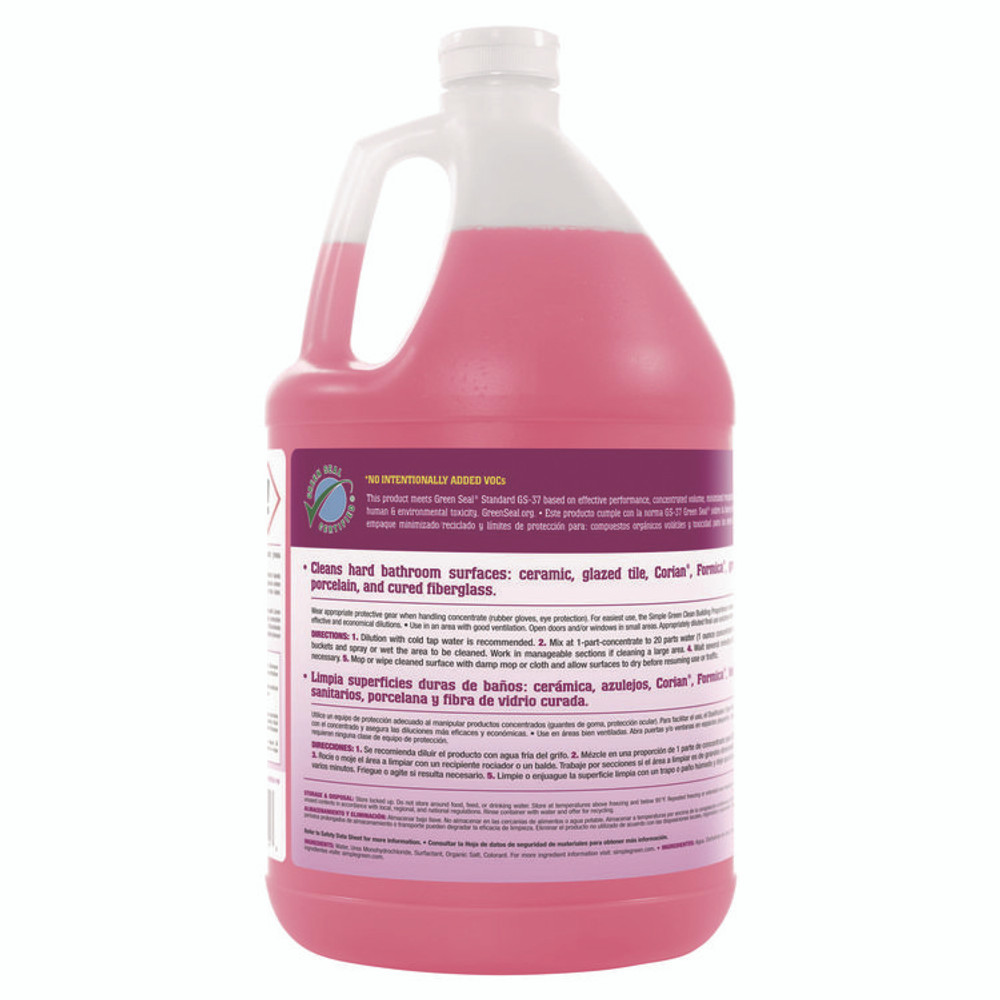 SUNSHINE MAKERS, INC. Simple Green® 11101 Clean Building Bathroom Cleaner Concentrate, Unscented, 1gal Bottle