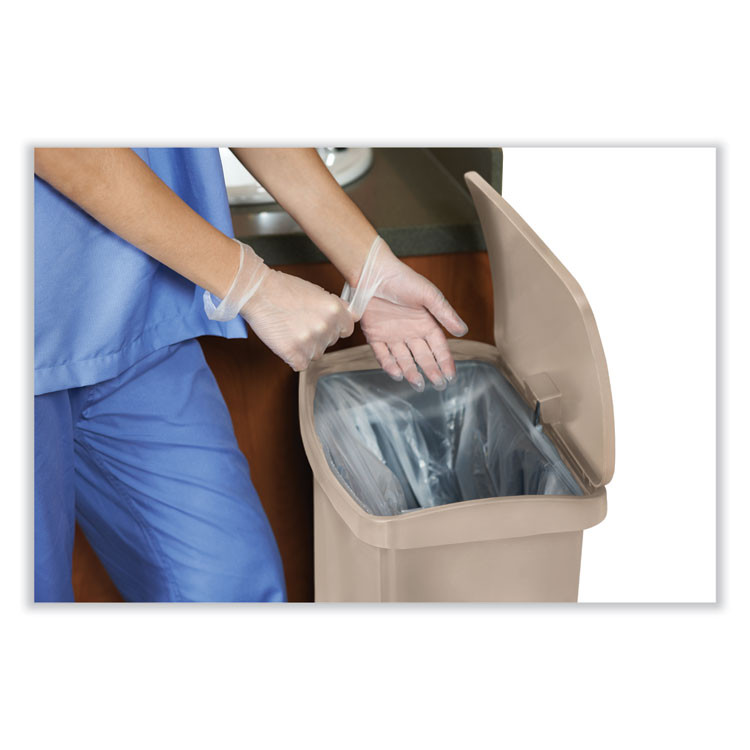 RUBBERMAID COMMERCIAL PROD. 1883458 Streamline Resin Step-On Container, Front Step Style, 13 gal, Polyethylene, Beige