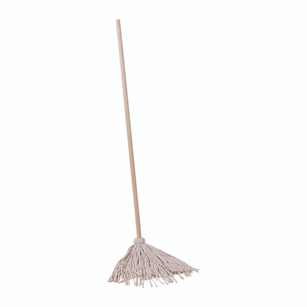 BOARDWALK 120C Handle/Deck Mops, #20 White Cotton Head, 54" Natural Wood Handle