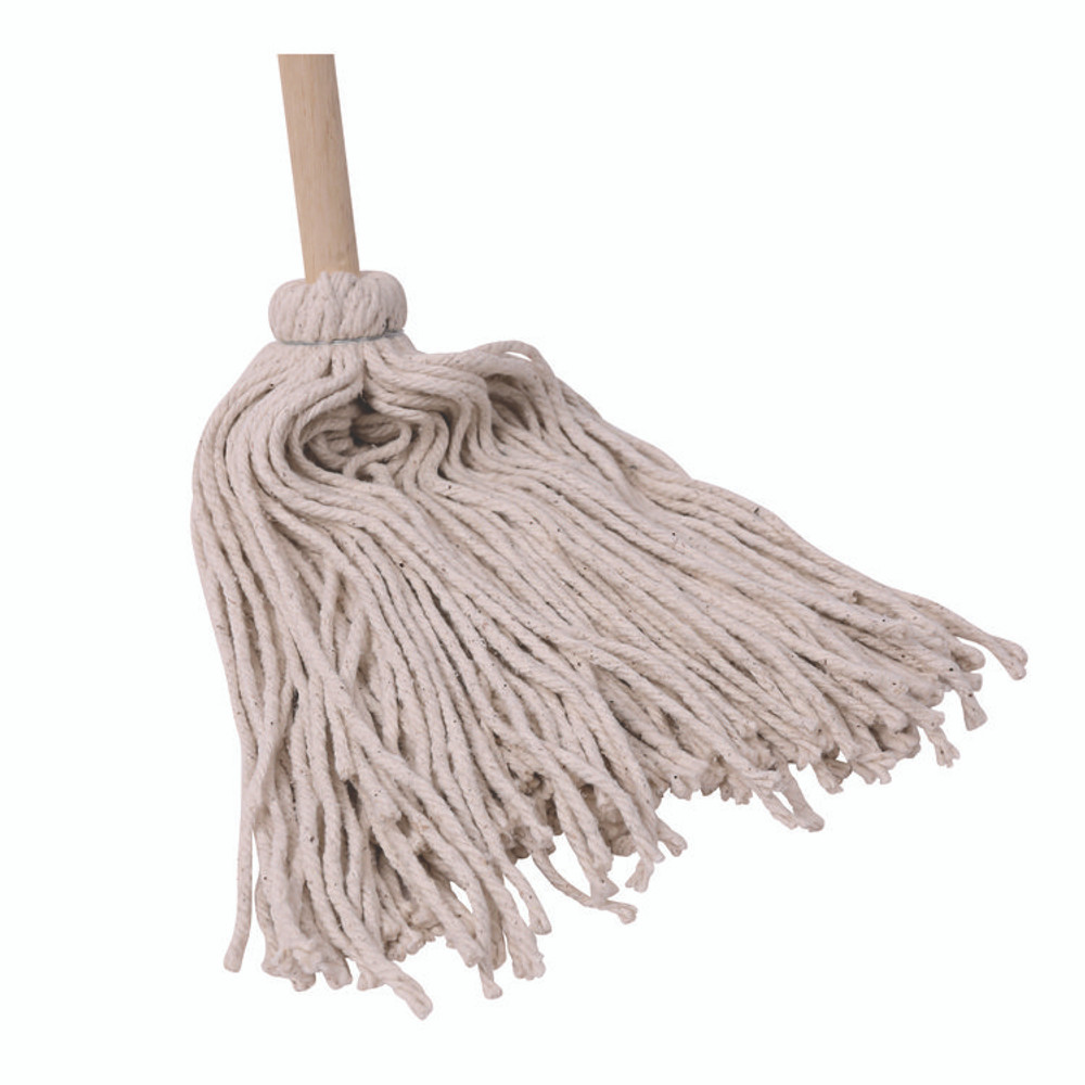 BOARDWALK 120C Handle/Deck Mops, #20 White Cotton Head, 54" Natural Wood Handle