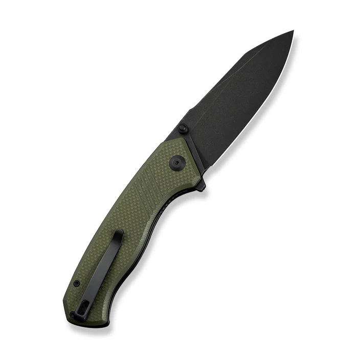 CIVIVI Knives C23079-3 CIVIVI Placoid Flipper & Thumb Stud Knife OD Green Coarse G10 Handle (3.67"" Black Stonewashed 14C28N Blade) C23079-3