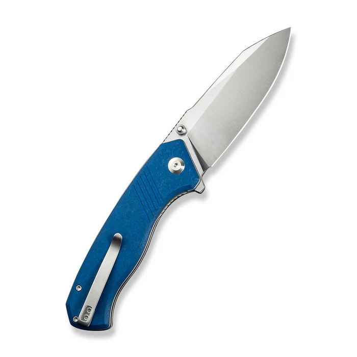 CIVIVI Knives C23079-2 CIVIVI Placoid Flipper & Thumb Stud Knife Blue Shredded G10 Handle (3.67"" Satin Finished 14C28N Blade) C23079-2