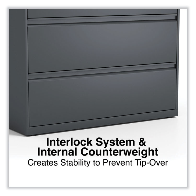 ALERA HLF4254CC Lateral File, 4 Legal/Letter/A4/A5-Size File Drawers, Charcoal, 42" x 18.63" x 52.5"