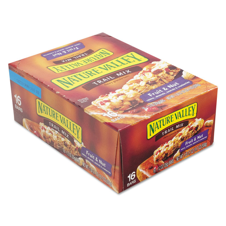 GENERAL MILLS Nature Valley® SN1512 Granola Bars, Chewy Trail Mix Cereal, 1.2 oz Bar, 16/Box