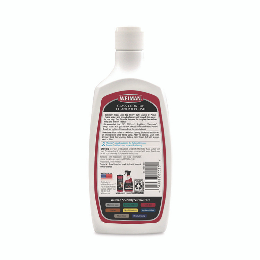 WEIMAN 137 Glass Cook Top Cleaner and Polish, 20 oz, Squeeze Bottle, 6/CT