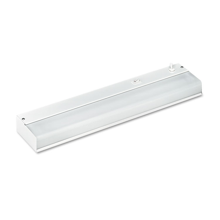 LEDU CORP. L9011 Low-Profile Under-Cabinet LED-Tube Light Fixture with (1) 9 W LED Tube, Steel Housing, 18.25" x 4" x 1.75", White