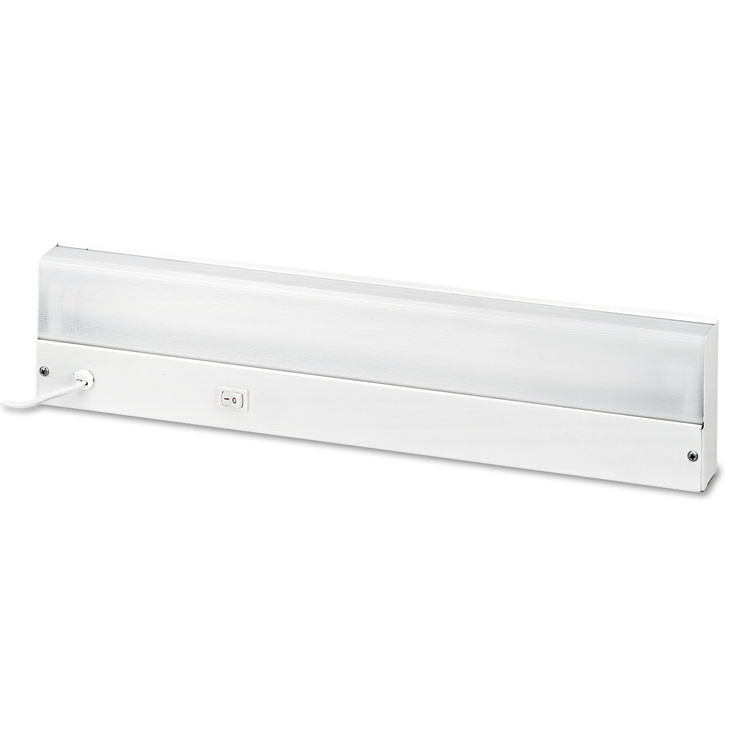 LEDU CORP. L9011 Low-Profile Under-Cabinet LED-Tube Light Fixture with (1) 9 W LED Tube, Steel Housing, 18.25" x 4" x 1.75", White
