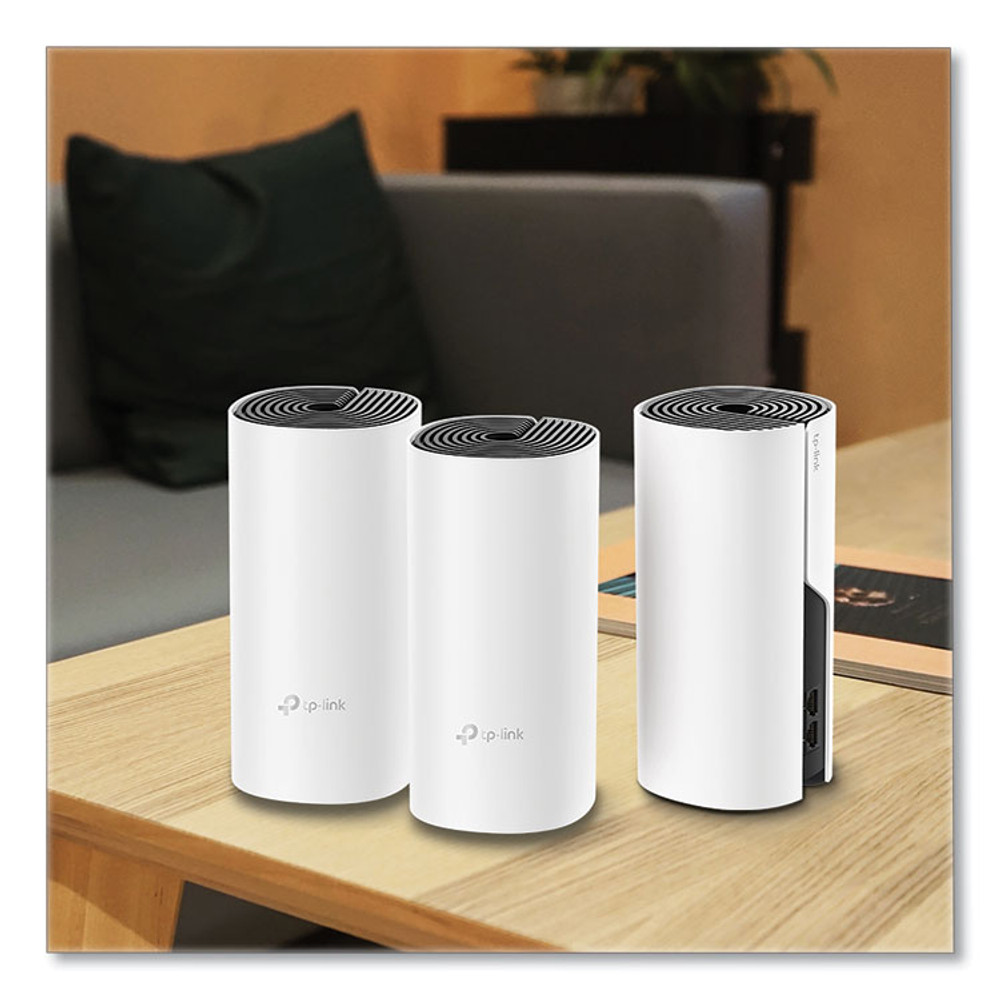 TP LINK USA TP-Link DECOM43PACK Deco M4 AC1200 Whole Home Mesh Wi-Fi System, 2 Ports, Dual-Band 2.4 GHz/5 GHz